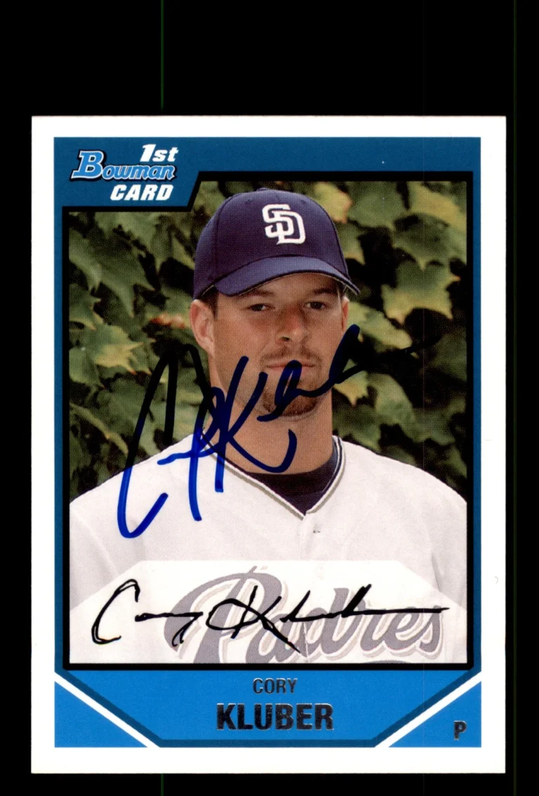 Signed Baseball Card Auto Corey Kluber 2007 Bowman Draft #BDPP29 Padres