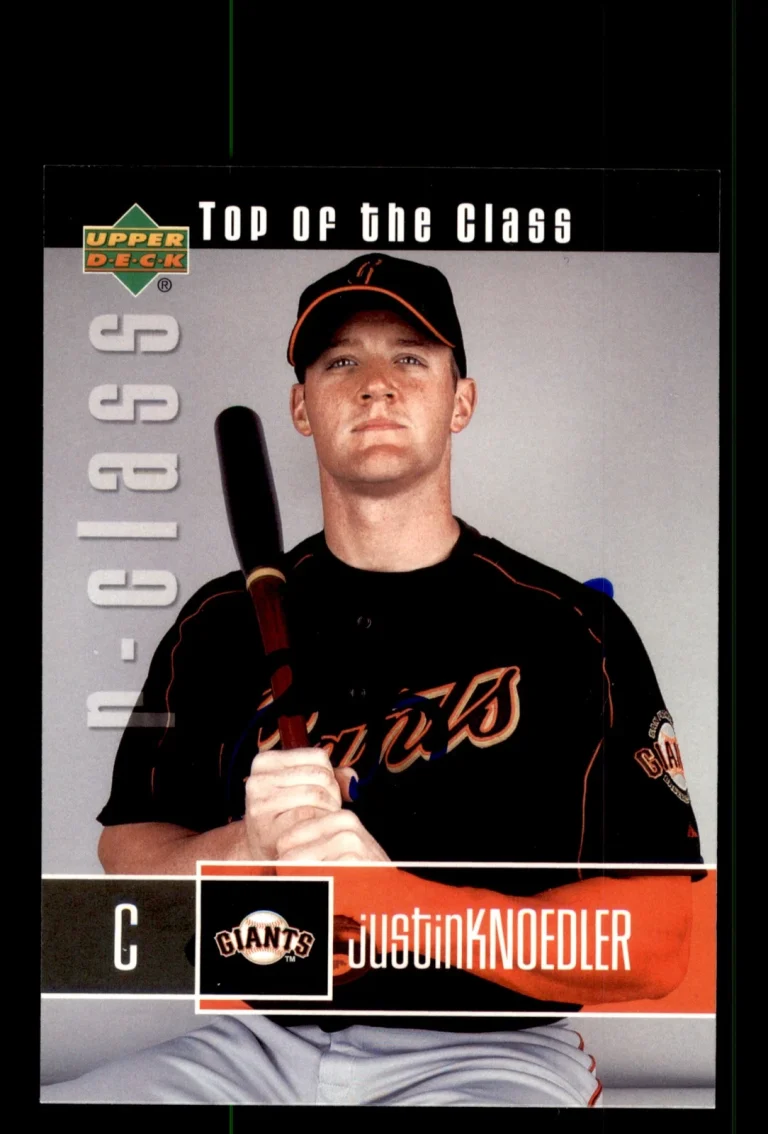 Signed Baseball Card Auto Justin Knoedler 2004 Upper Deck R-Class #115 Giants