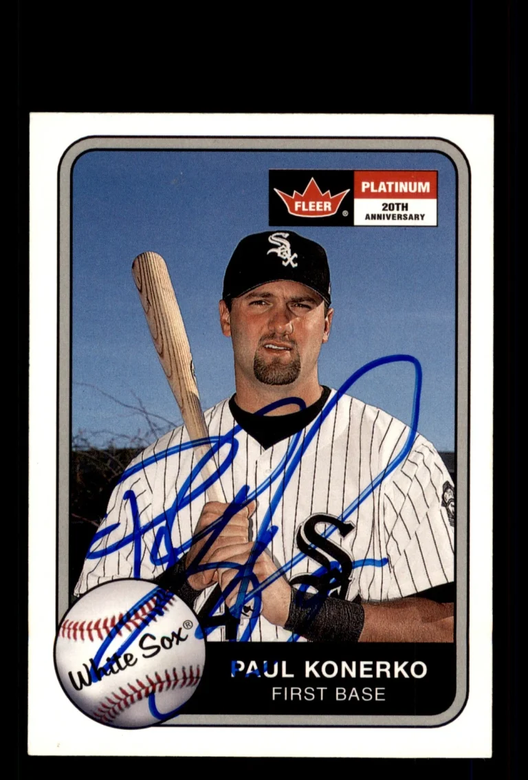 Signed Baseball Card Auto Paul Konerko 2001 Fleer Platinum #35 Chicago White Sox