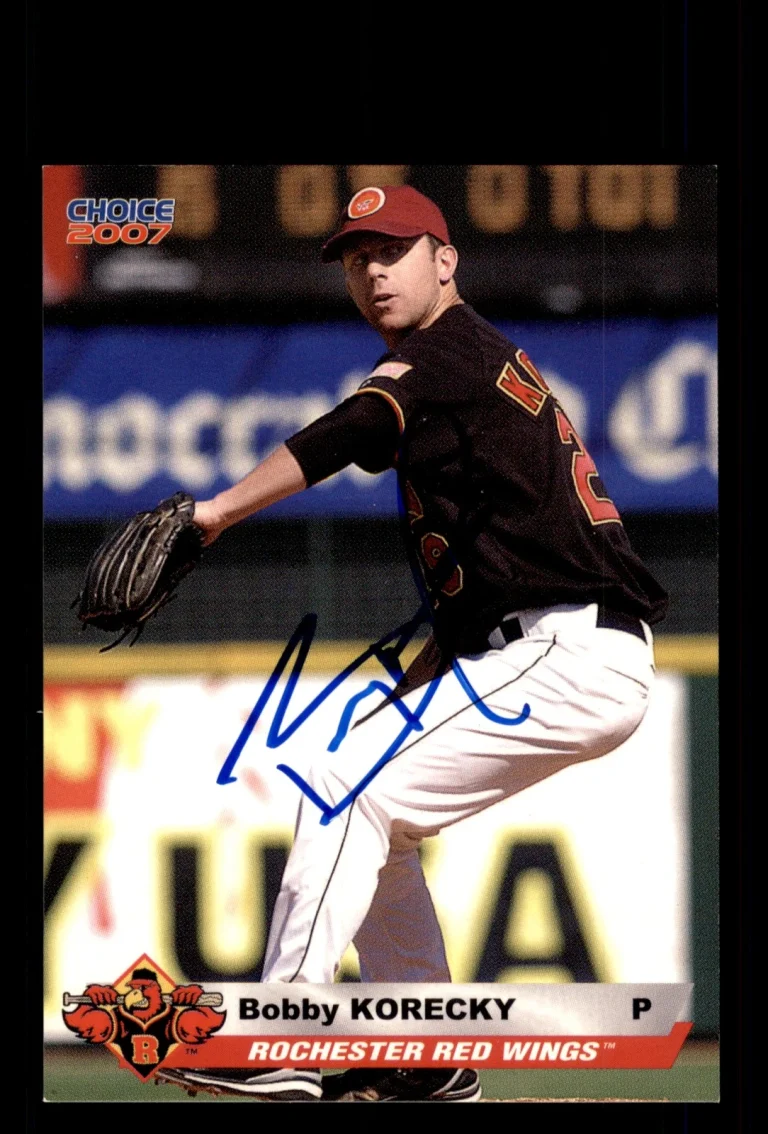 Signed Baseball Card Auto Bobby Korecky 2007 Choice Rochester Red Wings