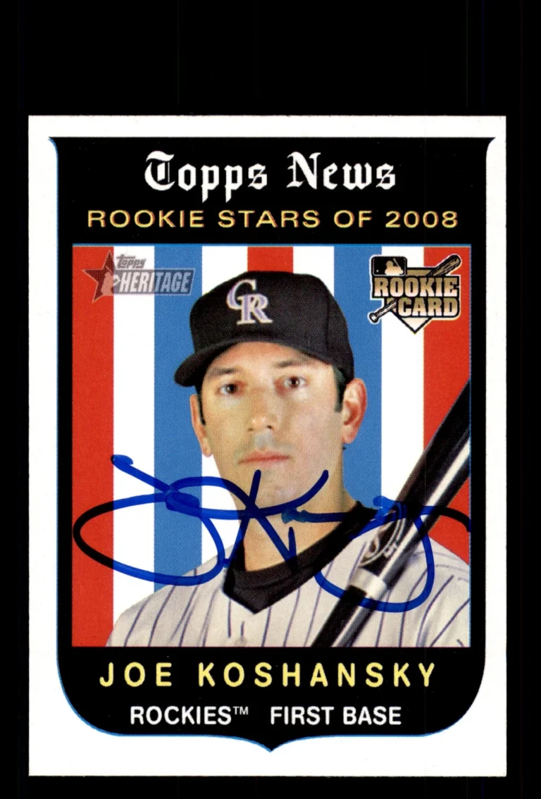 Signed Baseball Card Auto Joe Koshansky 2008 Topps Heritage #132 Rockies