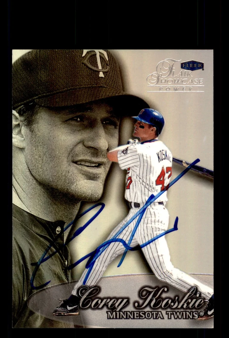 Signed Baseball Card Auto Corey Koskie 1999 Flair Showcase #89 Twins