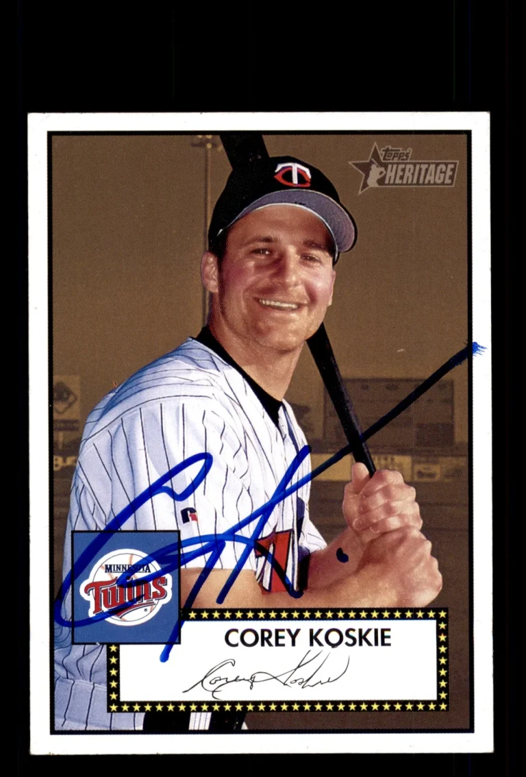 Signed Baseball Card Auto Corey Koskie 2001 Topps Heritage #187 Minnesota Twins