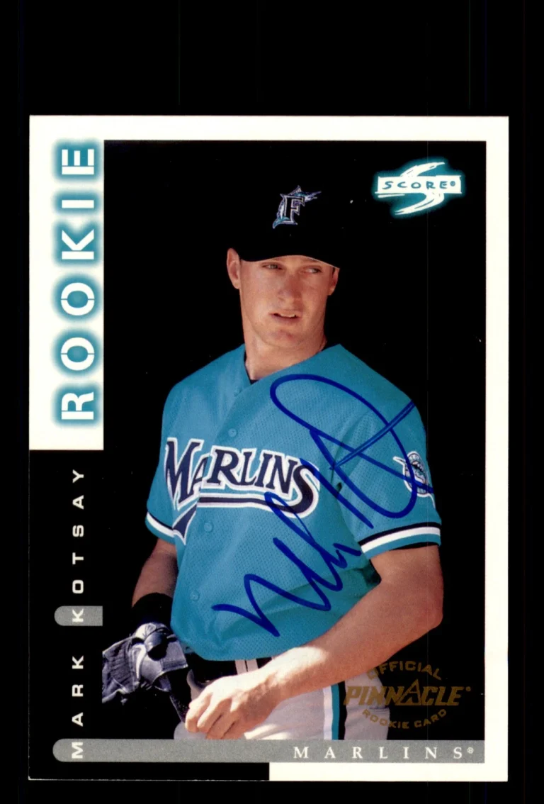Signed Baseball Card Auto Mark Kotsay 1998 Score #241 Florida Marlins