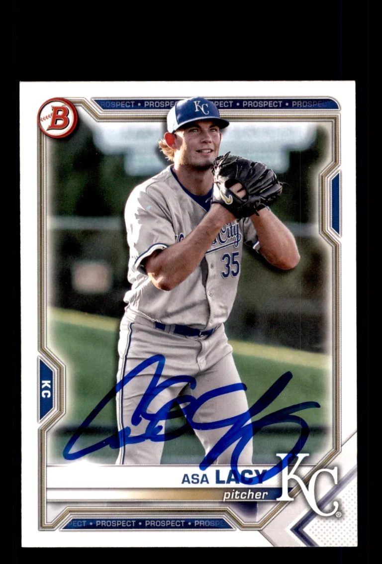 Signed Baseball Card Auto Asa Lacy 2021 Bowman Draft #BD-158 Kansas City Royals