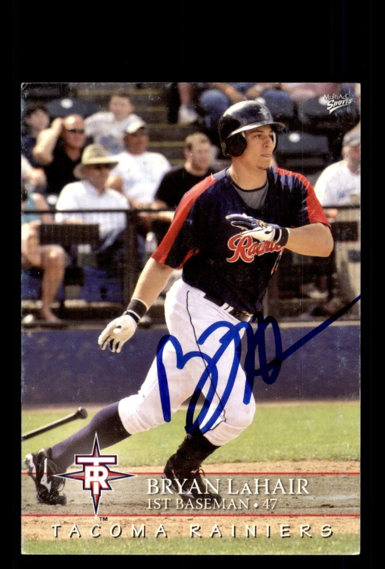 Signed Baseball Card Auto Bryan LaHair 2008 MultiAd Tacoma Rainiers