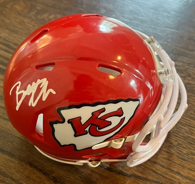 GM BRETT VEACH SIGNED FOOTBALL MINI HELMET AUTO KANSAS CITY CHIEFS JSA COA