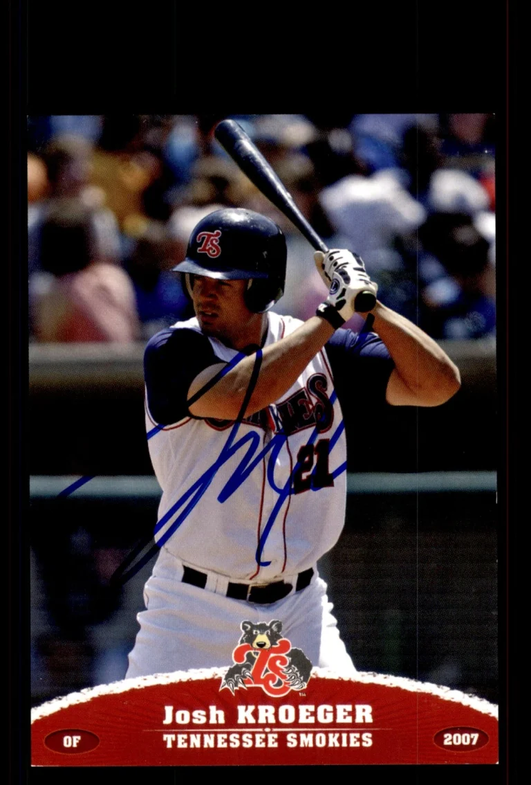 Signed Baseball Card Auto Josh Kroeger 2007 Grandstand Tennessee Smokies