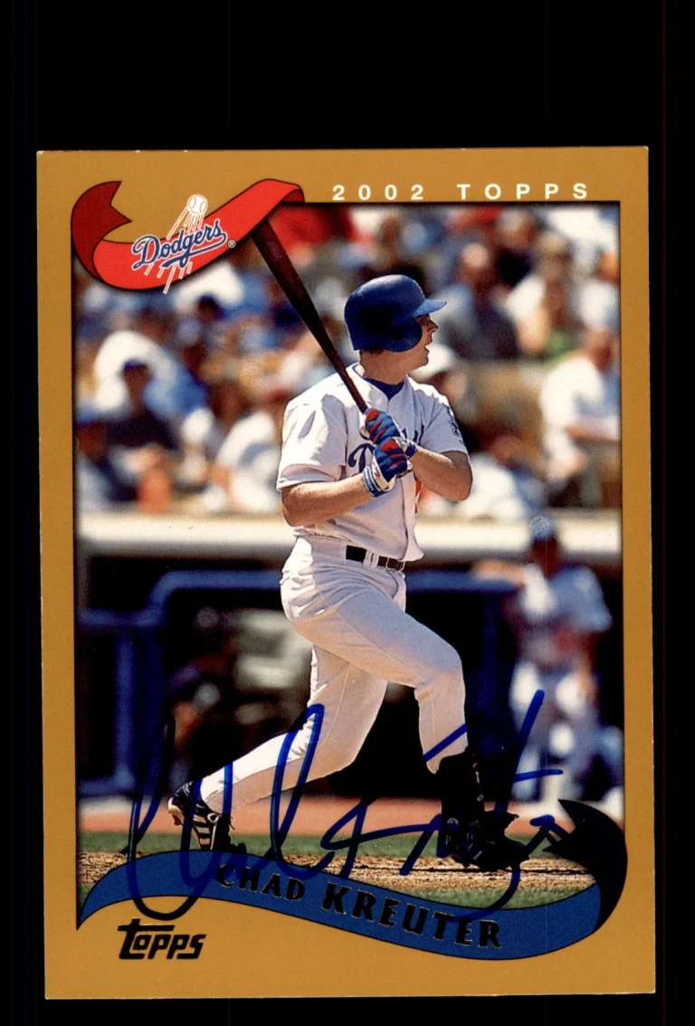 Signed Baseball Card Auto Chad Kreuter 2002 Topps #371 Los Angeles Dodgers