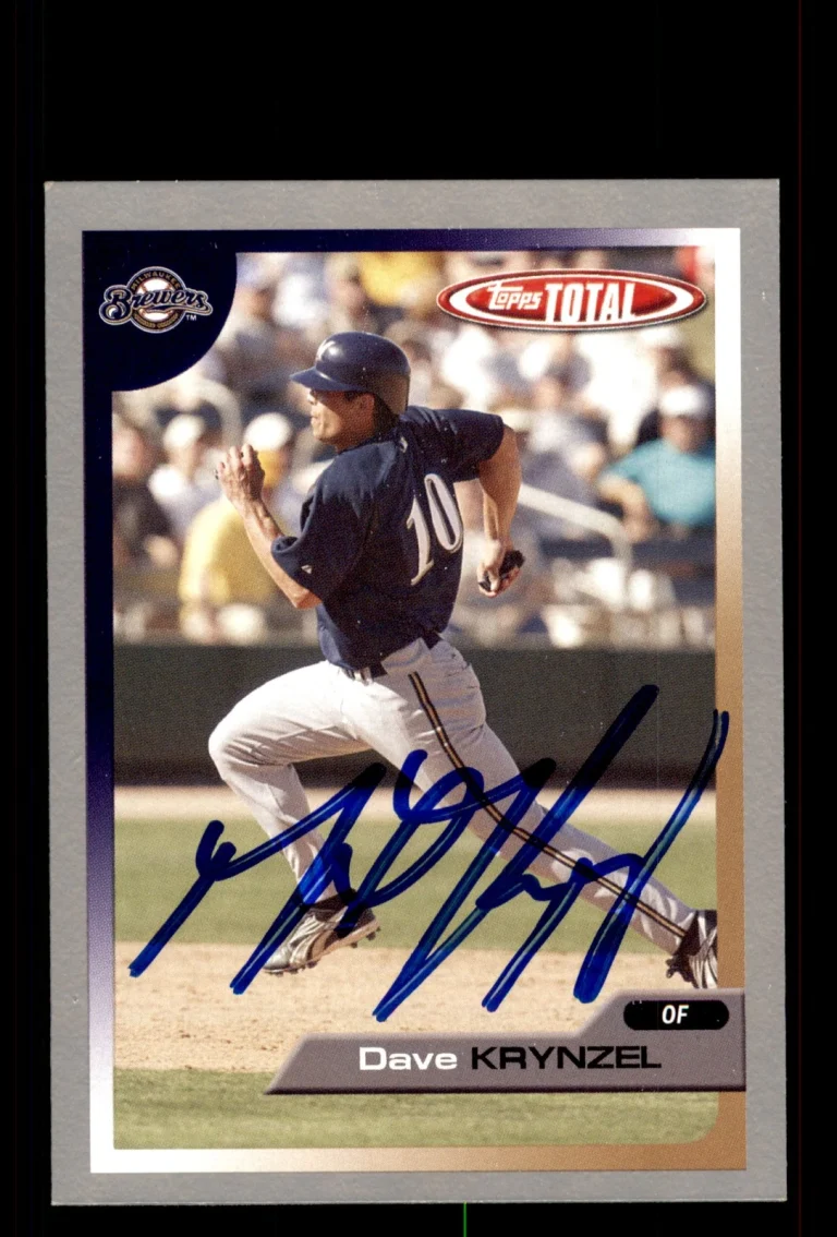 Signed Baseball Card Auto Dave Krynzel 2005 Topps Total #487 Silver Brewers