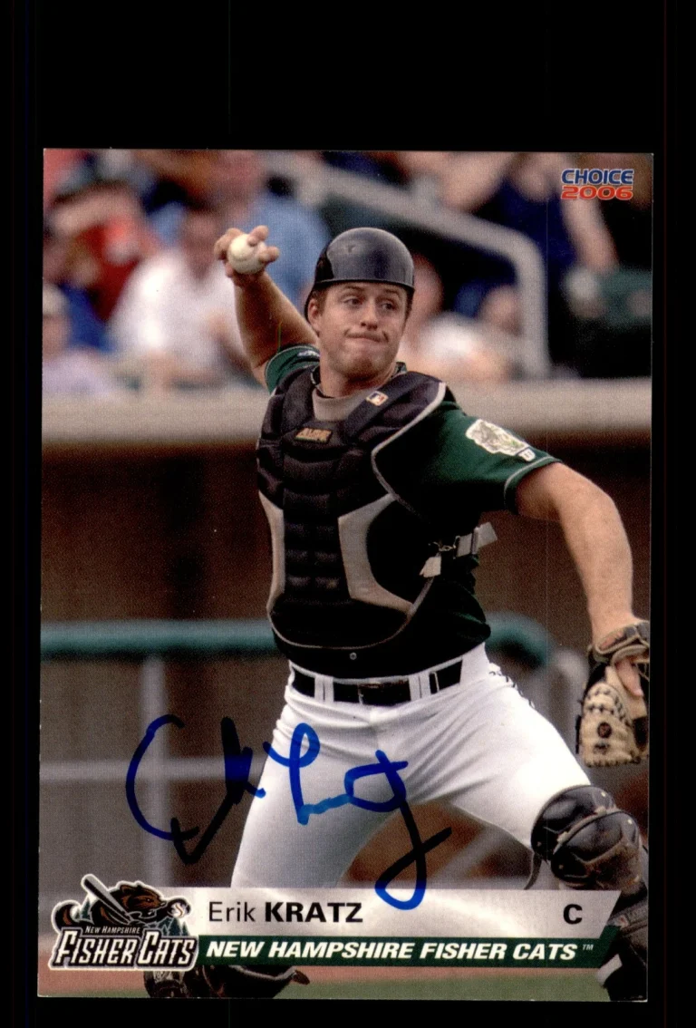 Signed Baseball Card Auto Erik Kratz 2006 Choice New Hampshire Fisher Cats
