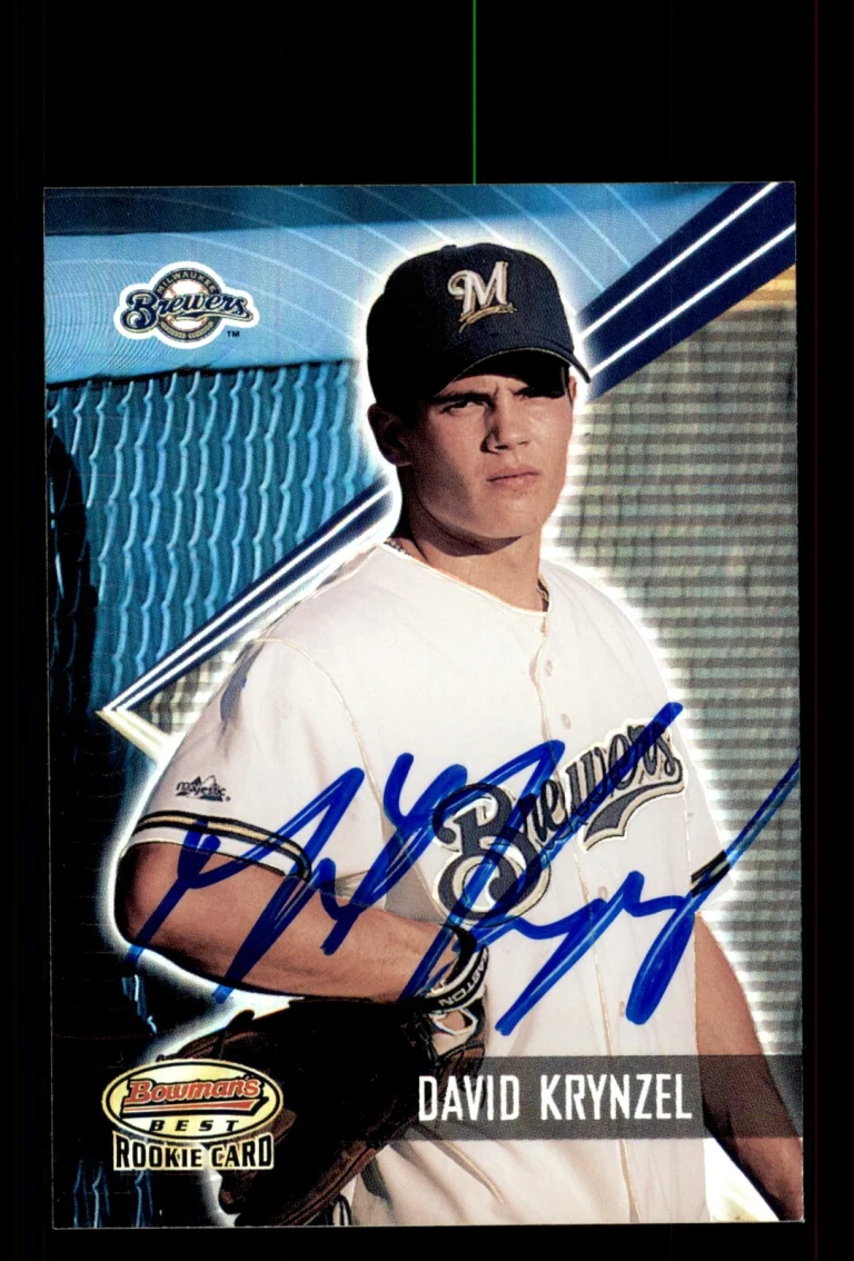 Signed Baseball Card Auto Dave Krynzel 2001 Bowman's Best #180 Milwaukee Brewers
