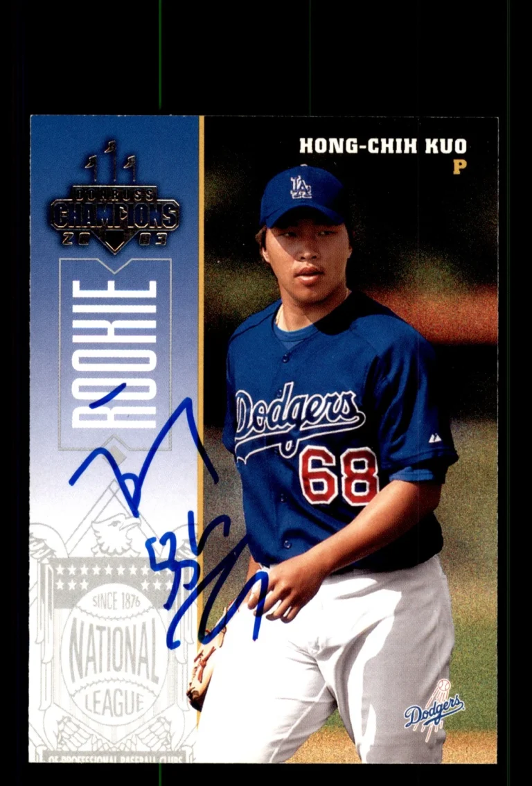 Signed Baseball Card Auto Hong-Chih Kuo 2003 Donruss Champions #305 Dodgers