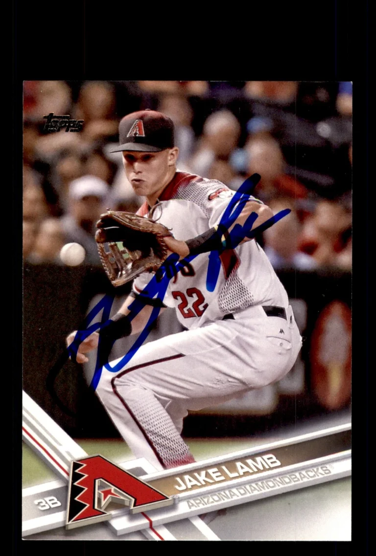Signed Baseball Card Auto Jake Lamb 2017 Topps #331 Arizona Diamondbacks