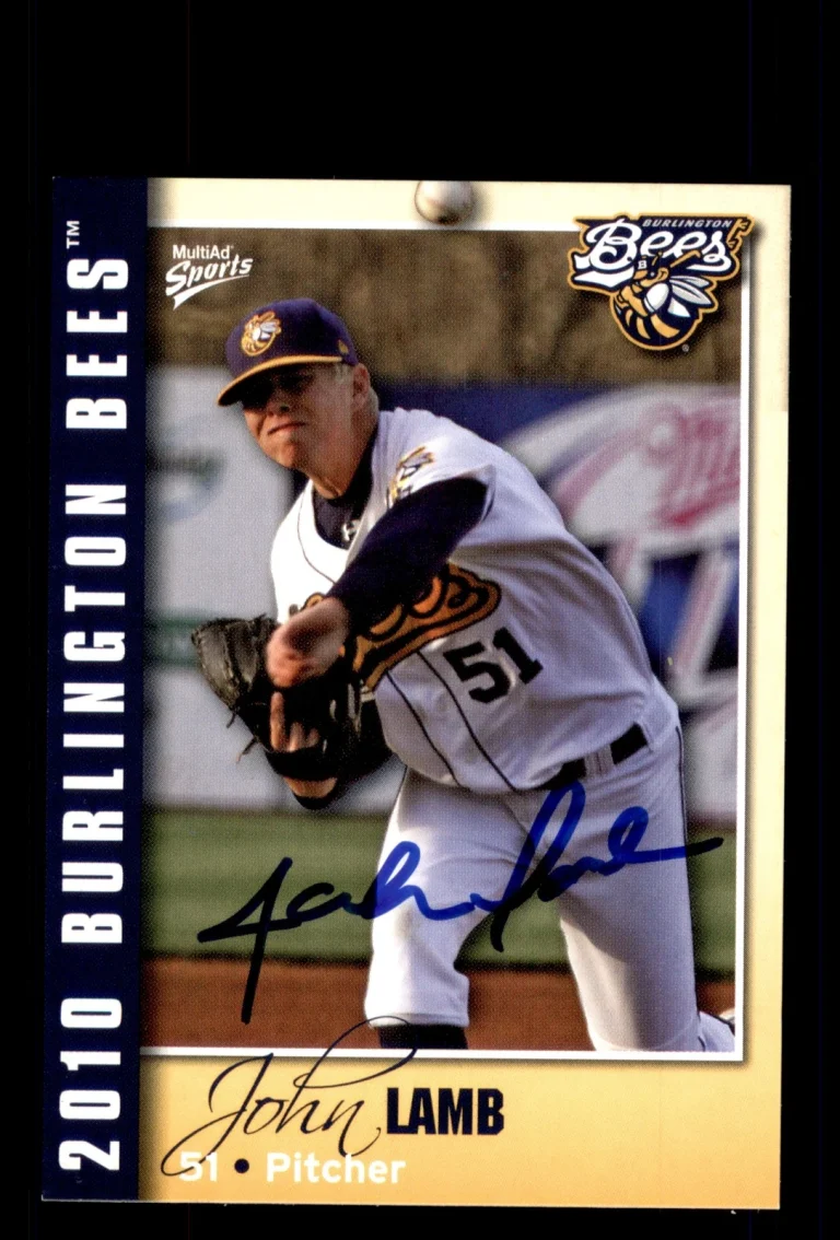 Signed Baseball Card Auto John Lamb 2010 MultiAd Burlington Bees