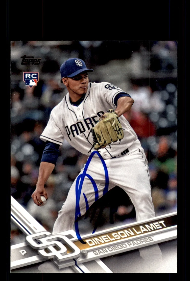 Signed Baseball Card Auto Dinelson Lamet 2017 Topps #US35 San Diego Padres