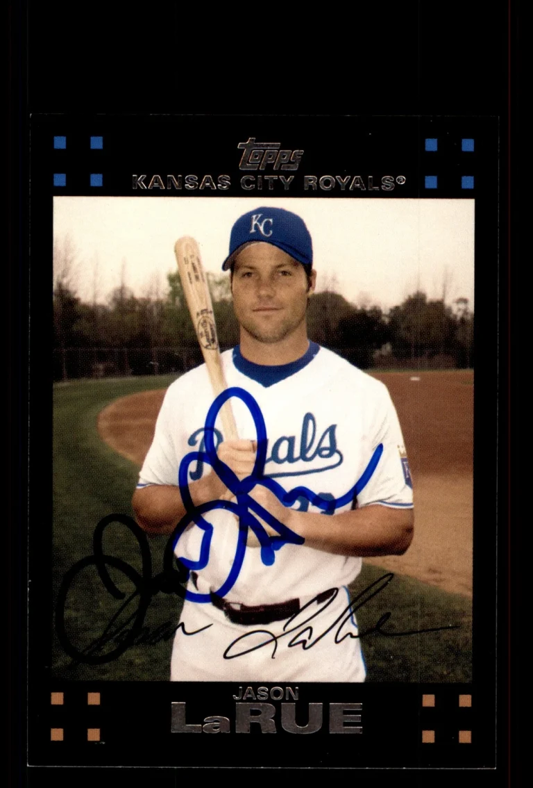 Signed Baseball Card Auto Jason LaRue 2007 Topps #577 Kansas City Royals