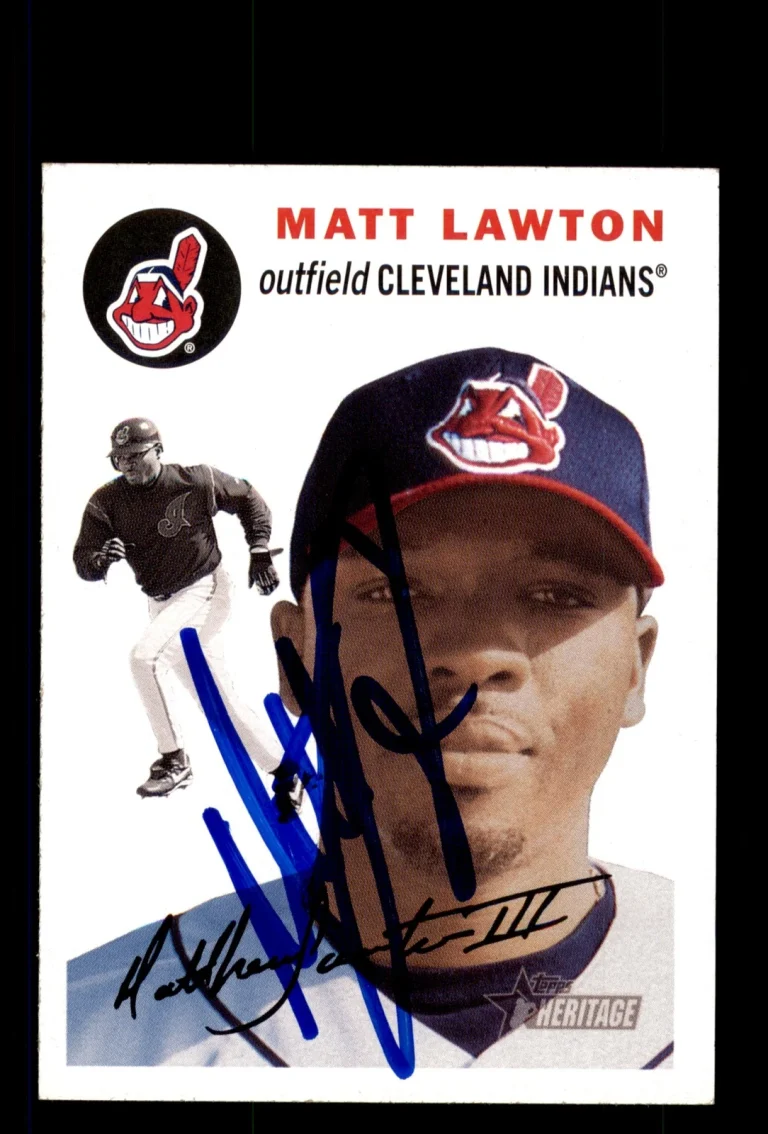 Signed Baseball Card Auto Matt Lawton 2003 Topps Heritage #22 Cleveland Indians