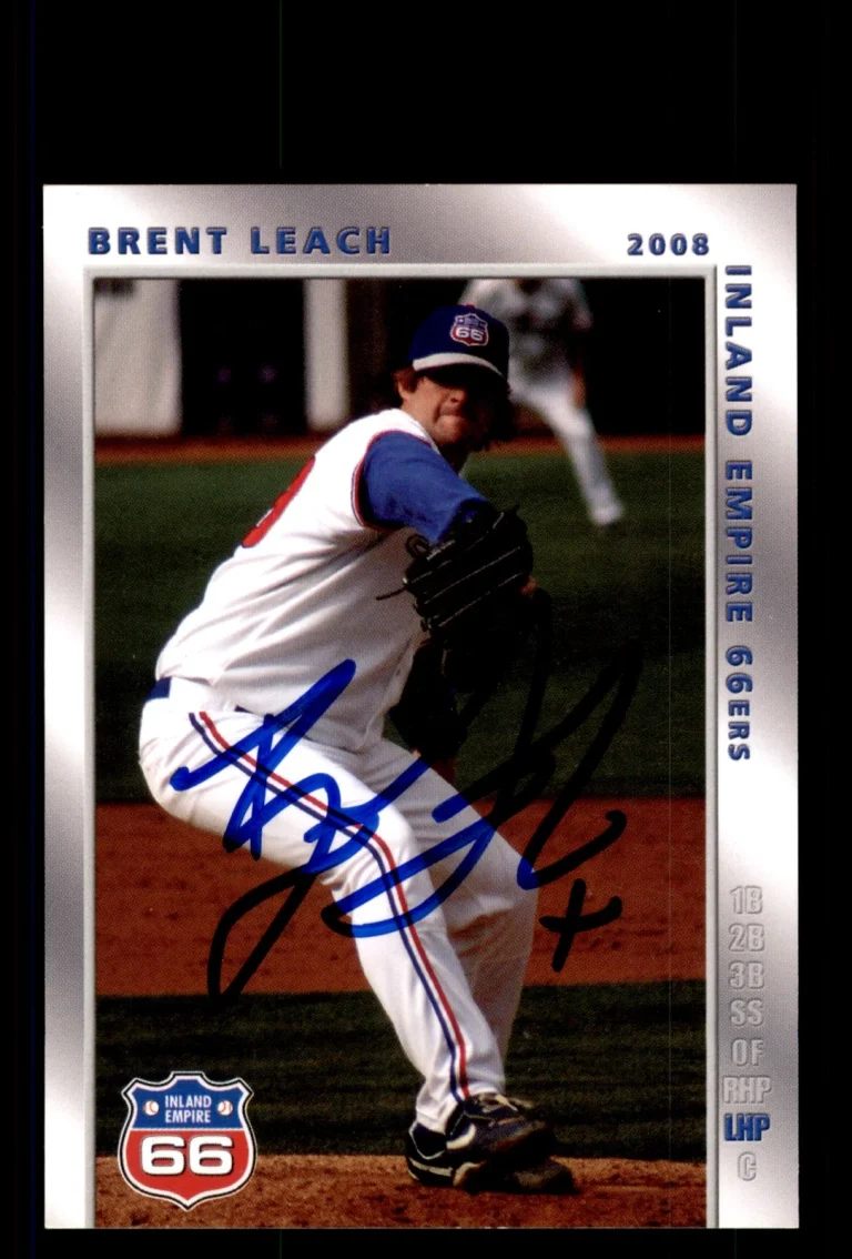 Signed Baseball Card Auto Brent Leach 2008 Grandstand Inland Empire 66ers