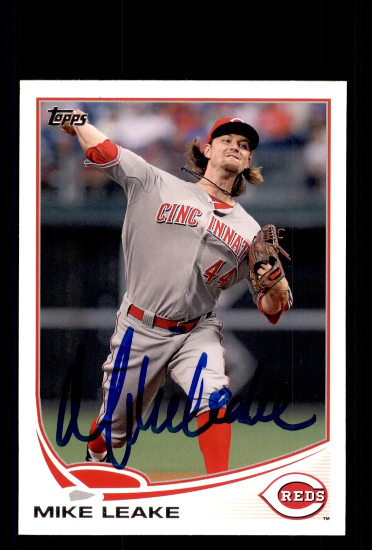 Signed Baseball Card Auto Mike Leake 2013 Topps #442 Cincinnati Reds