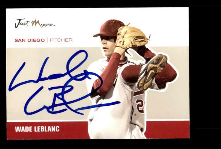 Signed Baseball Card Auto Wade LeBlanc 2007 Just Autographs #JA-26 Padres
