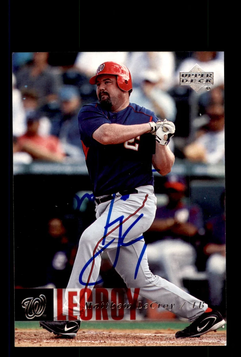 Signed Baseball Card Auto Matt LeCroy 2006 Upper Deck #865 Washington Nationals