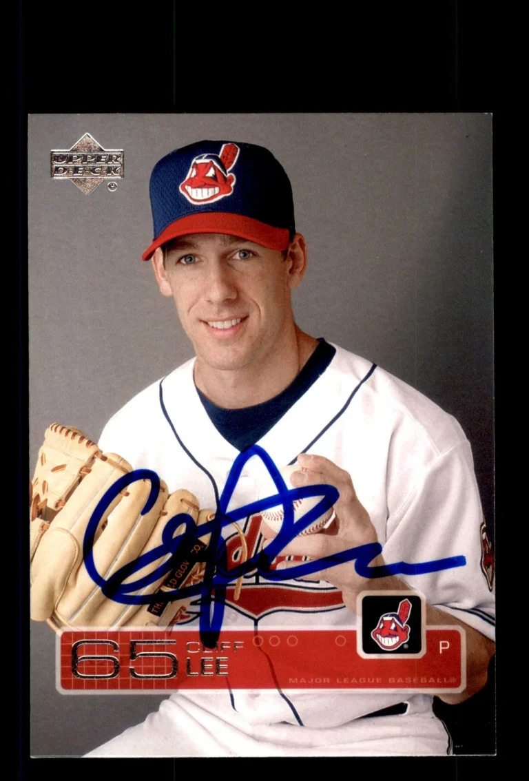 Signed Baseball Card Auto Cliff Lee 2003 Upper Deck #307 Cleveland Indians