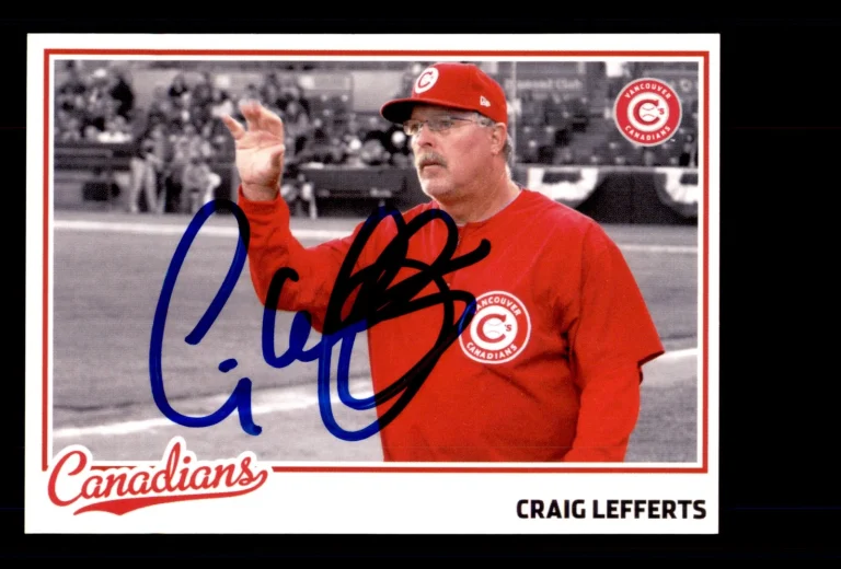 Signed Baseball Card Auto Craig Lefferts 2009 Grandstand Vancouver Canadians