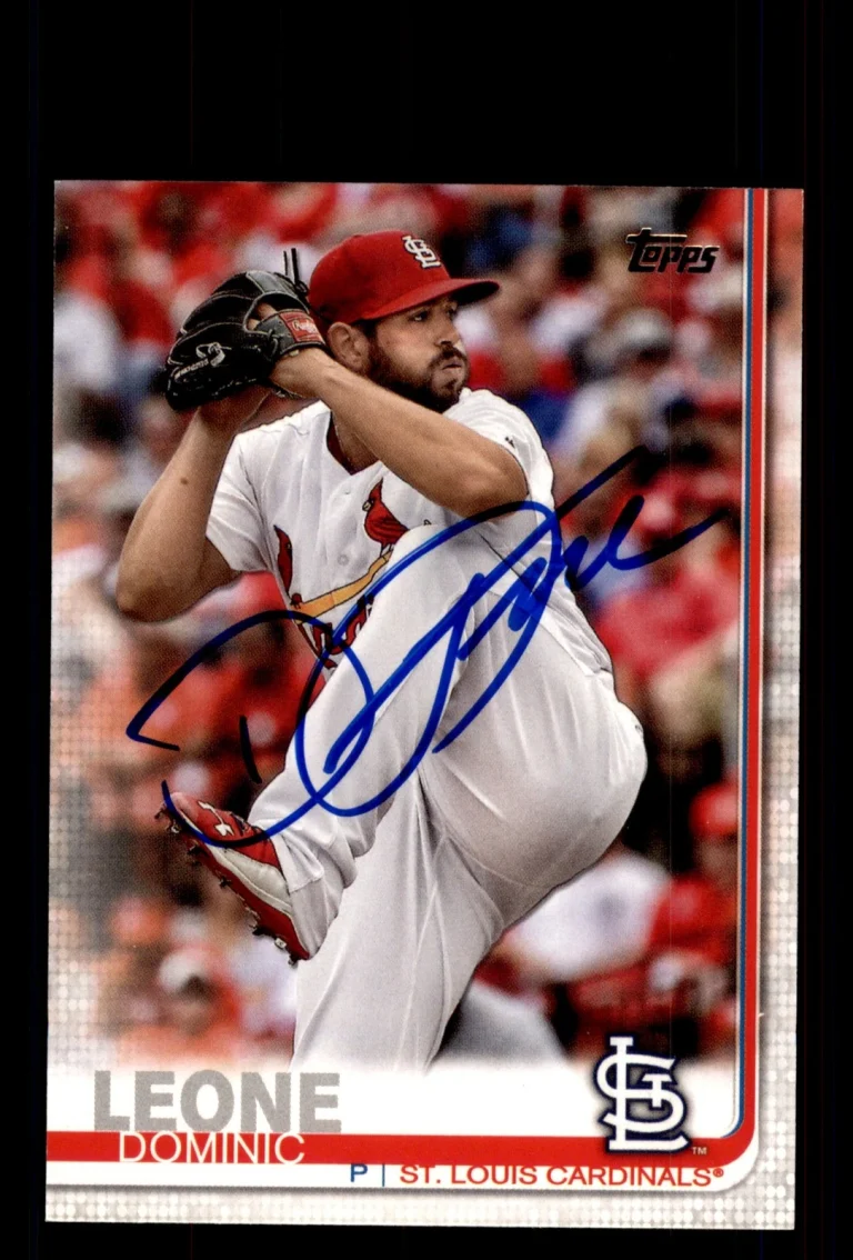 Signed Baseball Card Auto Dominic Leone 2019 Topps #384 St. Louis Cardinals