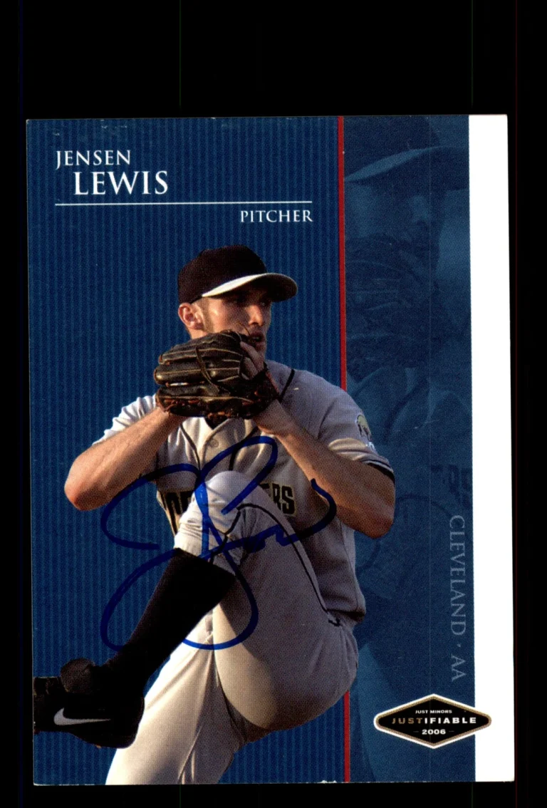 Signed Baseball Card Auto Jensen Lewis 2006 Justifiable #JF-21 Cleveland Indians