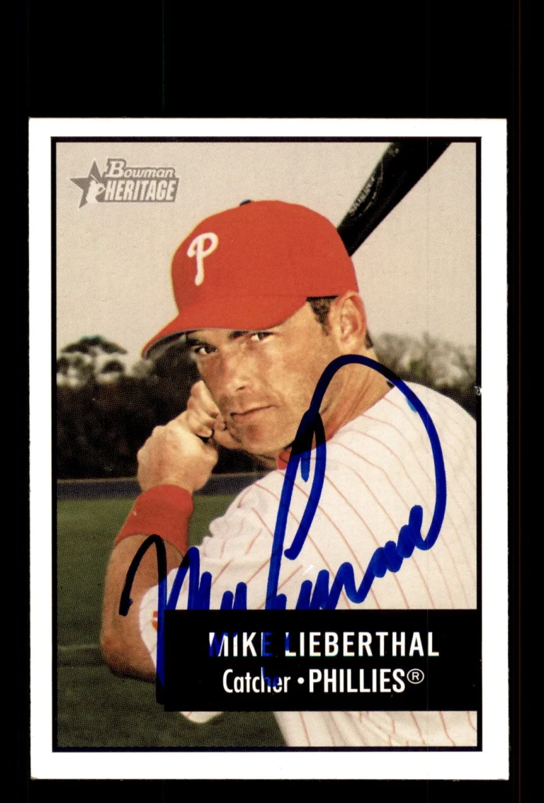 Signed Baseball Card Auto Mike Lieberthal 2003 Bowman Heritage #61 Phillies