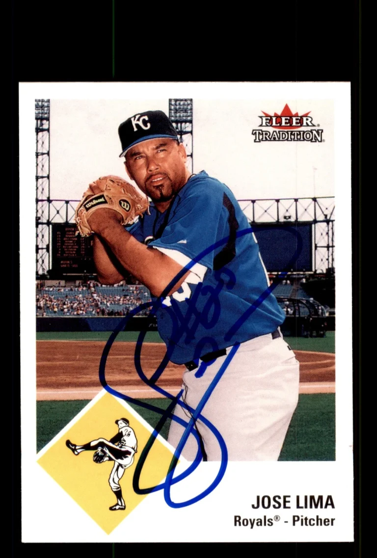 Signed Baseball Card Auto Jose Lima 2003 Fleer Tradition Update #U151 Royals
