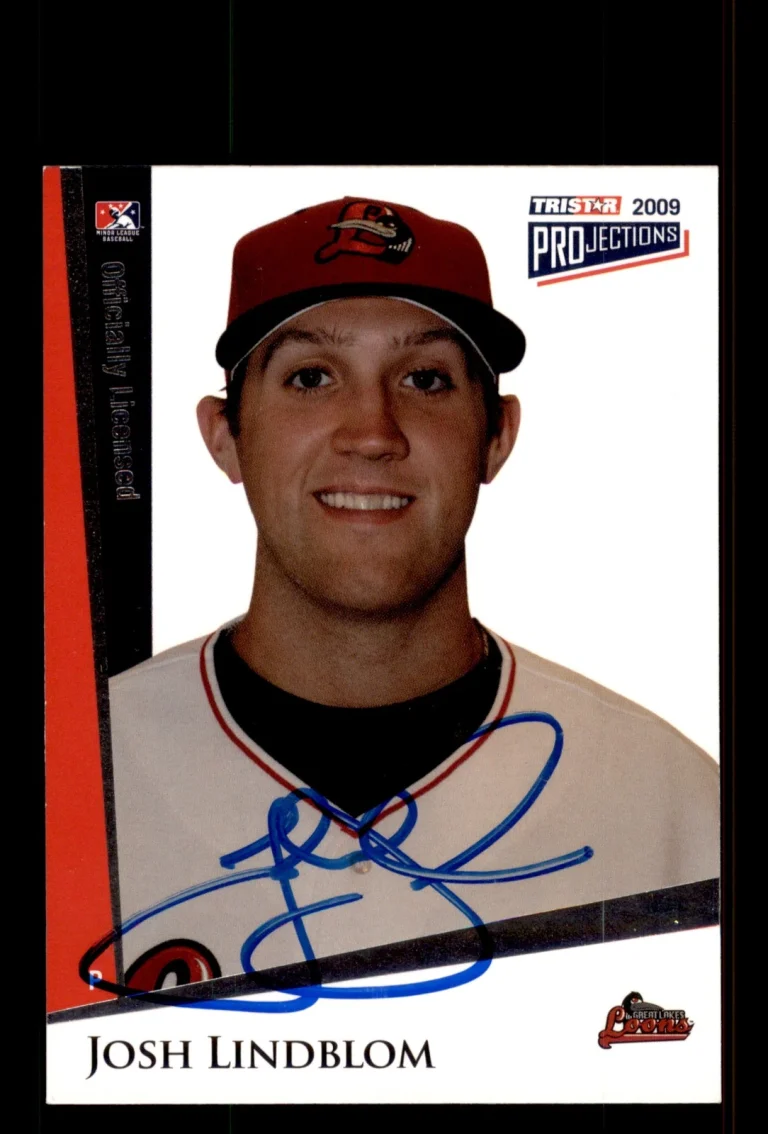 Signed Baseball Card Auto Josh Lindblom 2009 TriStar PROjections #254