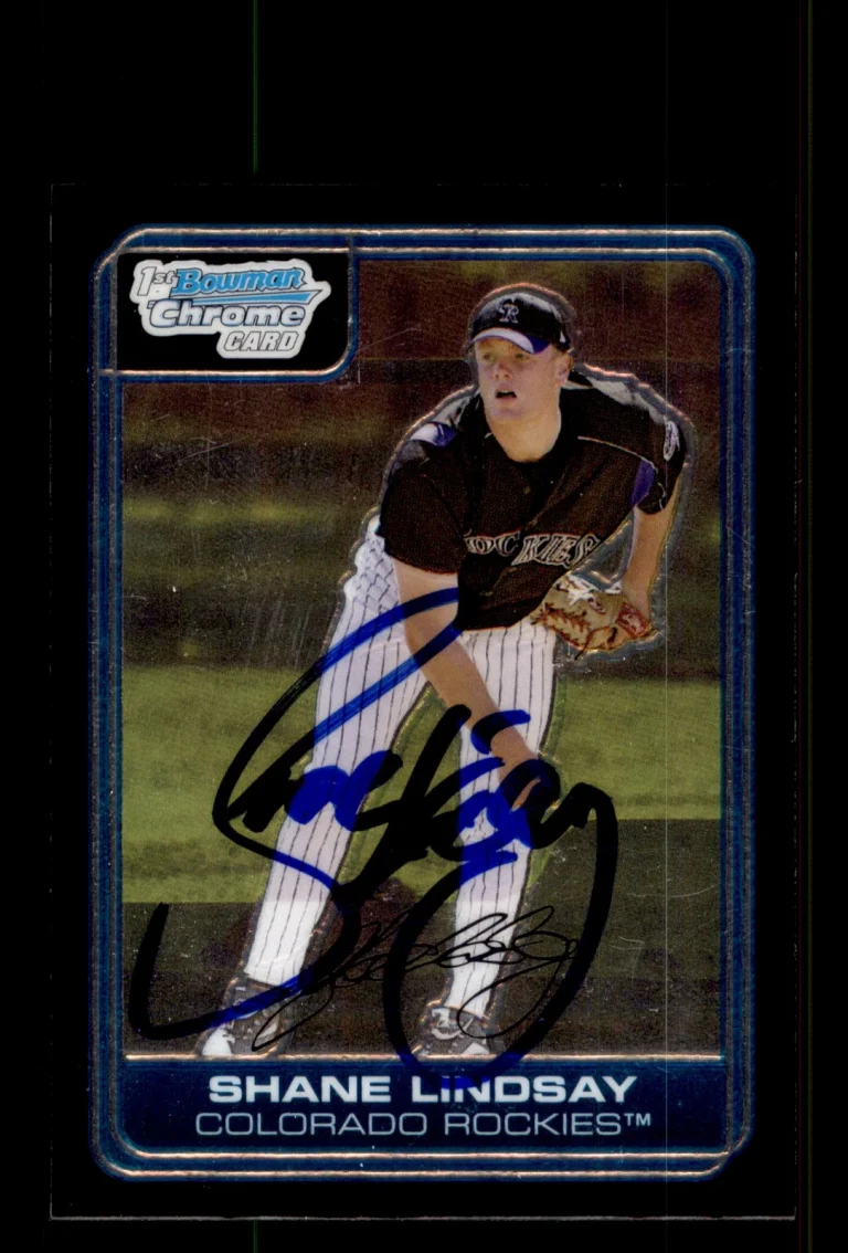 Signed Baseball Card Auto Shane Lindsay 2006 Bowman Chrome #BC158 Rockies