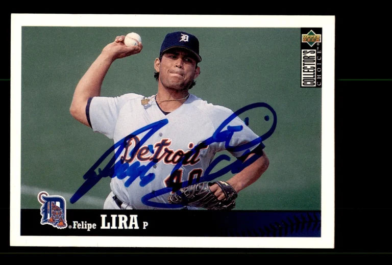 Signed Baseball Card Auto Felipe Lira 1997 Collector's Choice #106 Tigers