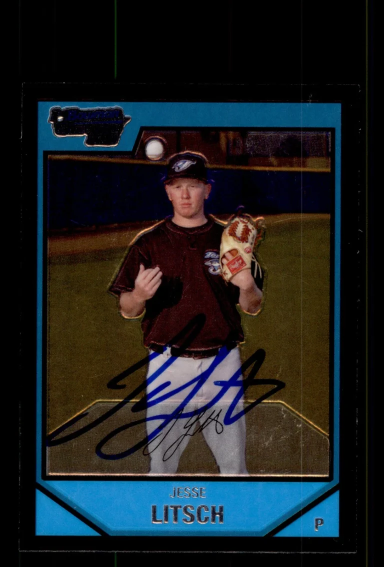 Signed Baseball Card Auto Jesse Litsch 2007 Bowman #BC42 Toronto Blue Jays