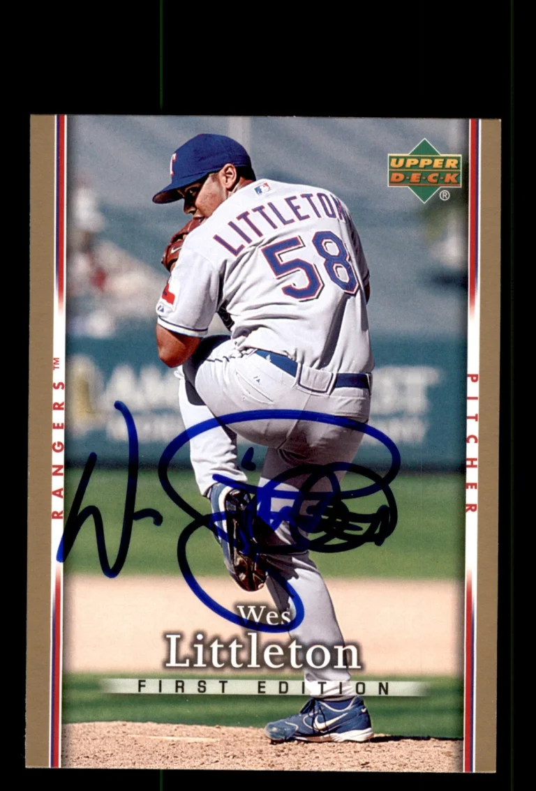 Signed Baseball Card Auto Wes Littleton 2007 Upper Deck First Edition #159