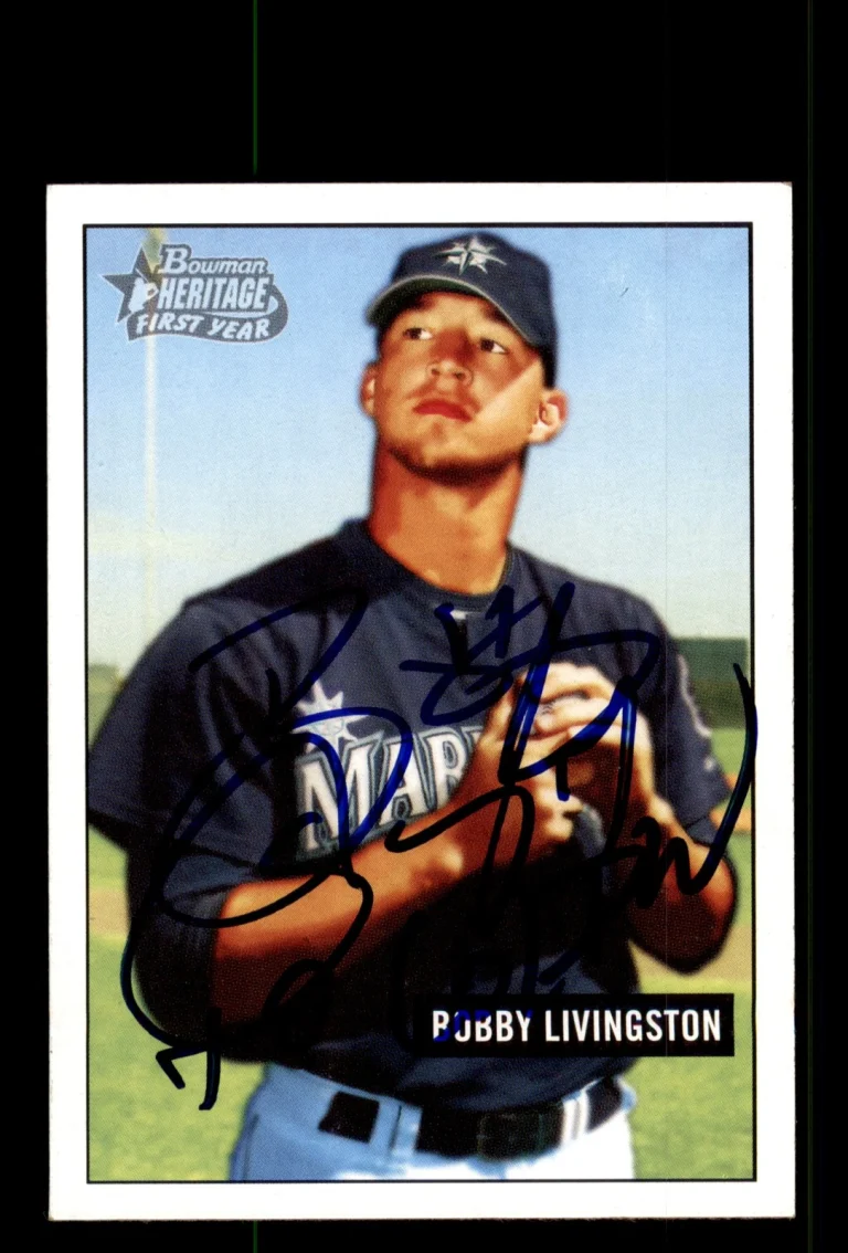 Signed Baseball Card Auto Bobby Livingston 2005 Bowman Heritage #264 Mariners