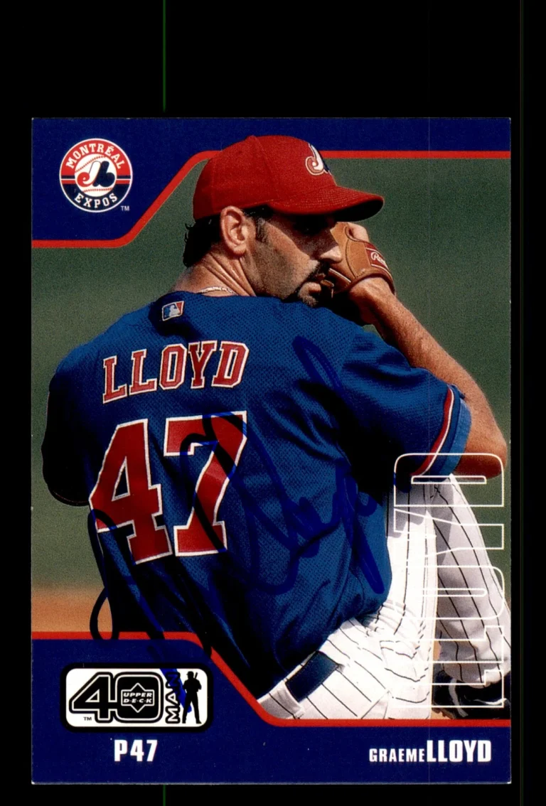 Signed Baseball Card Auto Graeme Lloyd 2002 Upper Deck 40-Man #717