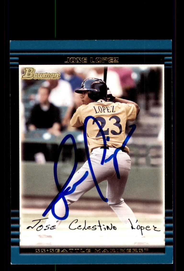 Signed Baseball Card Auto Jose Lopez 2002 Bowman #BDP165 Seattle Mariners