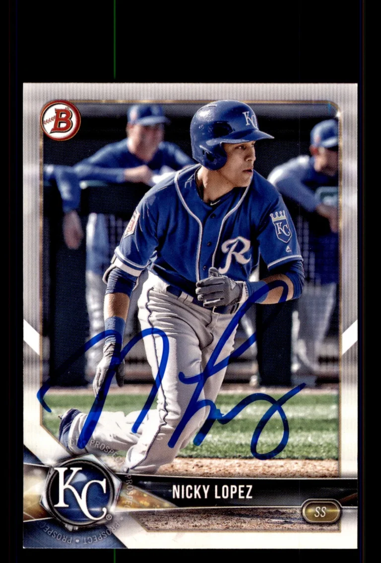 Signed Baseball Card Auto Nicky Lopez 2018 Bowman #BD-54 Kansas City Royals