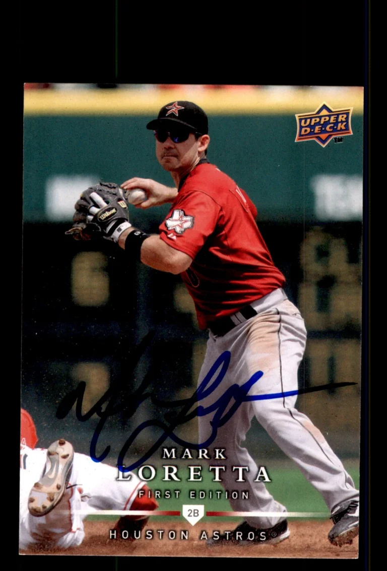 Signed Baseball Card Auto Mark Loretta 2008 Upper Deck First Edition #14 Astros