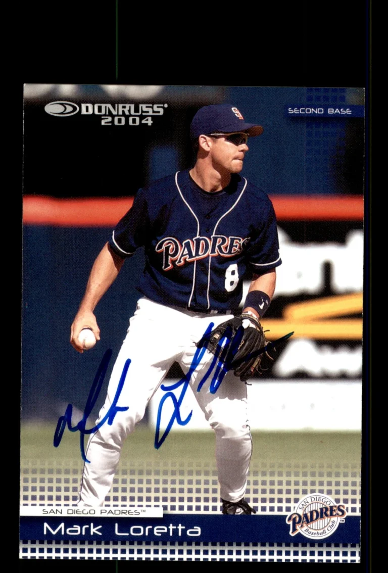 Signed Baseball Card Auto Mark Loretta 2004 Donruss #351 San Diego Padres