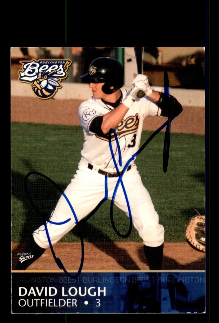 Signed Baseball Card Auto David Lough 2008 MultiAd Burlington Bees