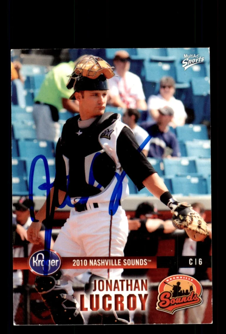 Signed Baseball Card Auto Jonathan Lucroy 2010 MultiAd Nashville Sounds