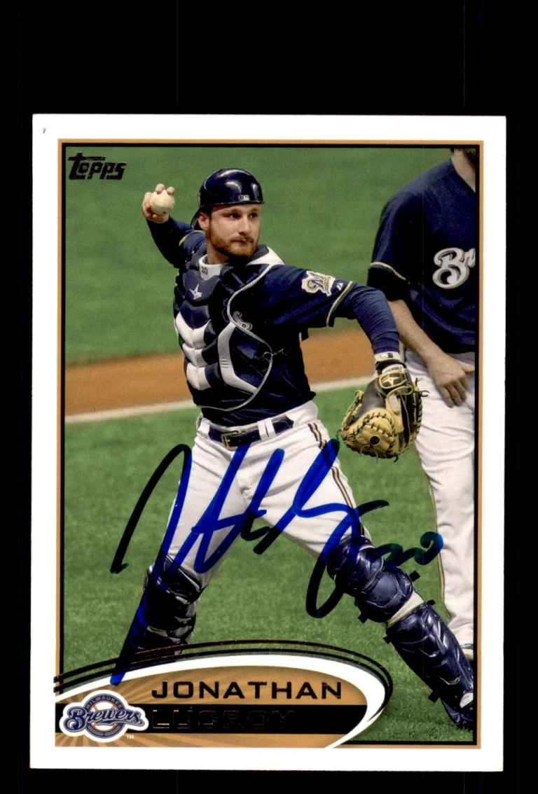 Signed Baseball Card Auto Jonathan Lucroy 2012 Topps #395 Milwaukee Brewers