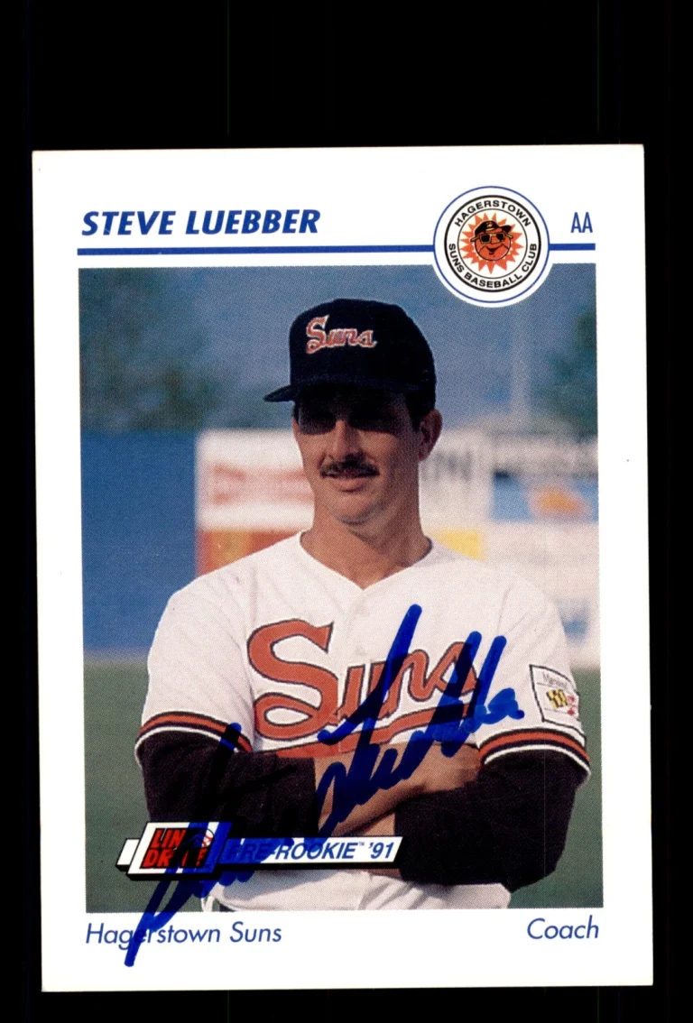 Signed Baseball Card Auto Steve Luebber 1991 Line Drive AA #240 Hagerstown Suns