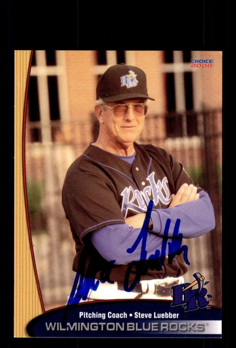 Signed Baseball Card Auto Steve Luebber 2008 Choice Wilmington Blue Rocks
