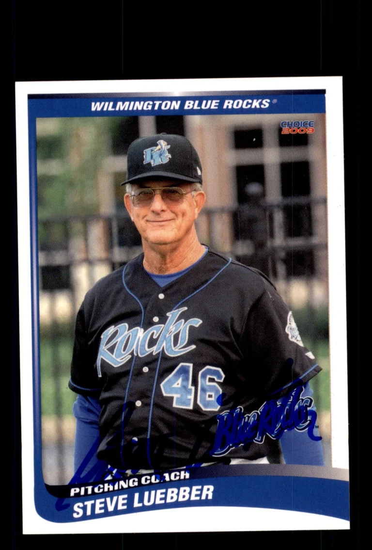 Signed Baseball Card Auto Steve Luebber 2009 Choice Wilmington Blue Rocks