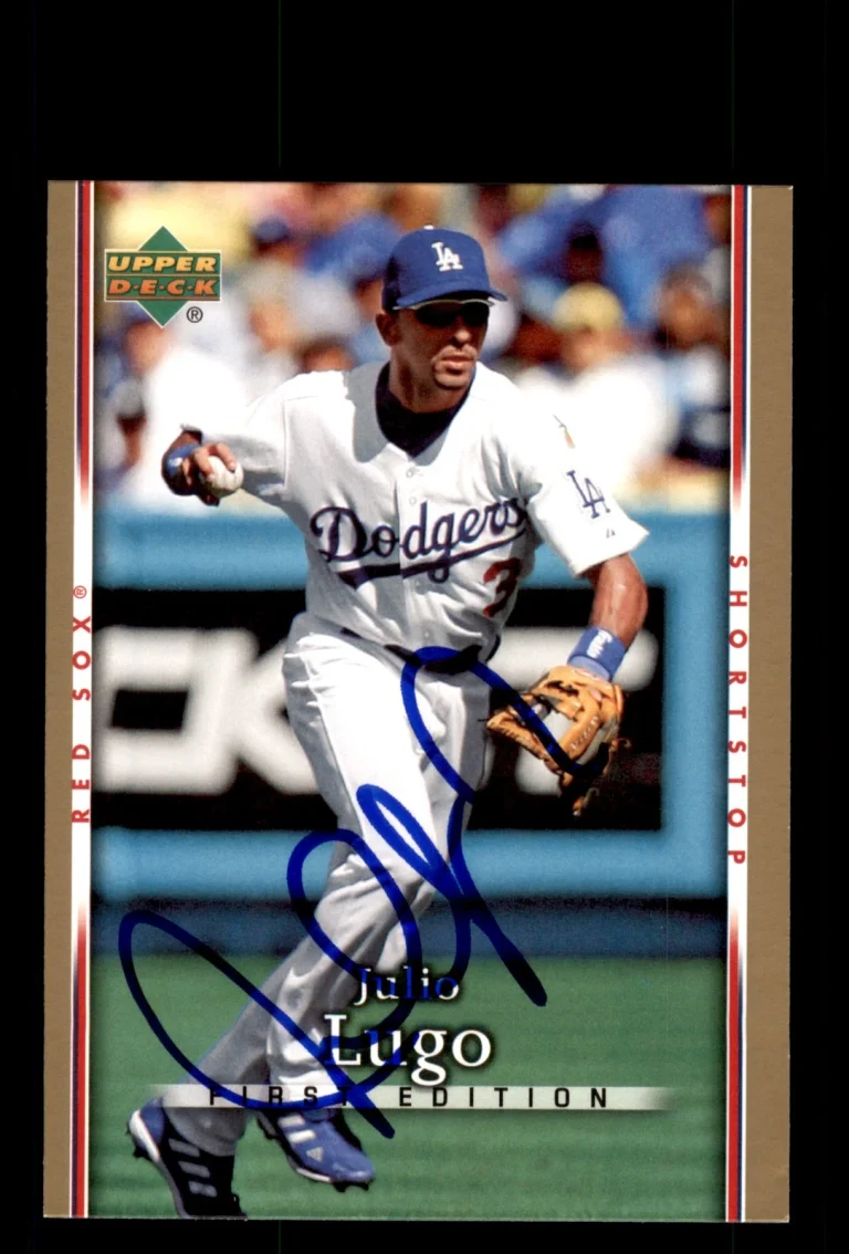Signed Baseball Card Auto Julio Lugo 2007 Upper Deck First Edition #228